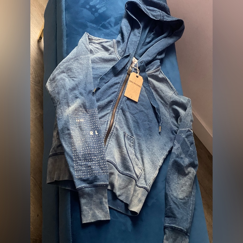 TRUE RELIGION Denim Wash Hoodie